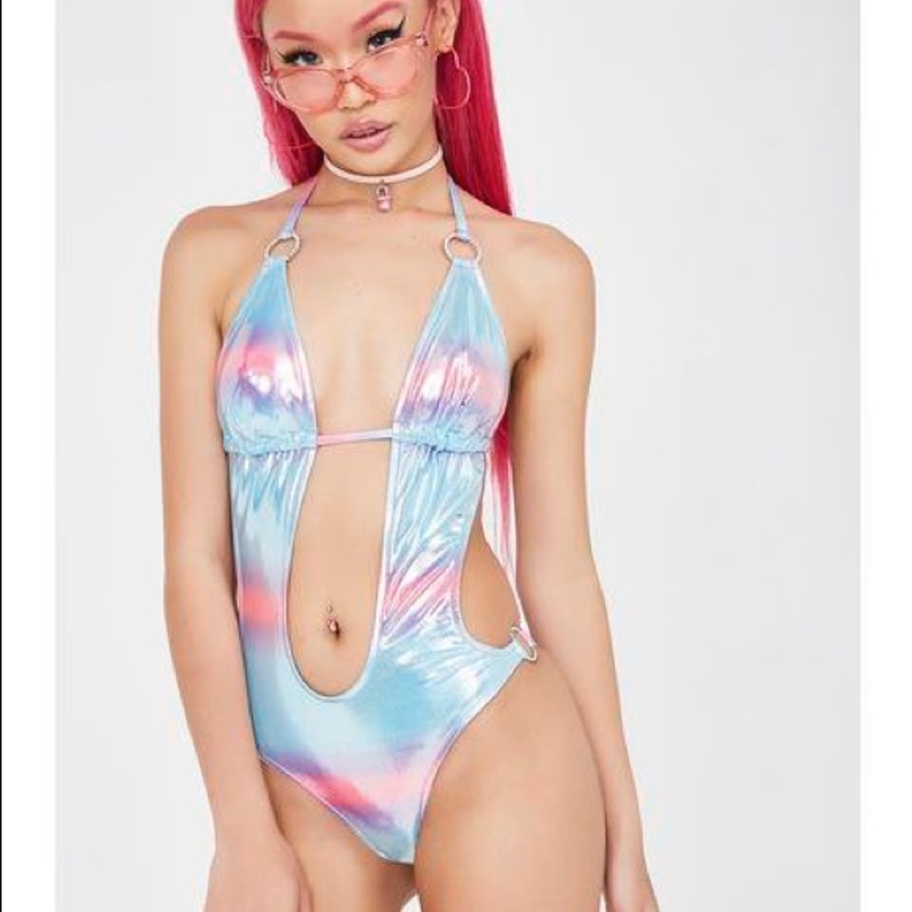 Dolls Kill Sugar Thrillz shiny monokini NWOT